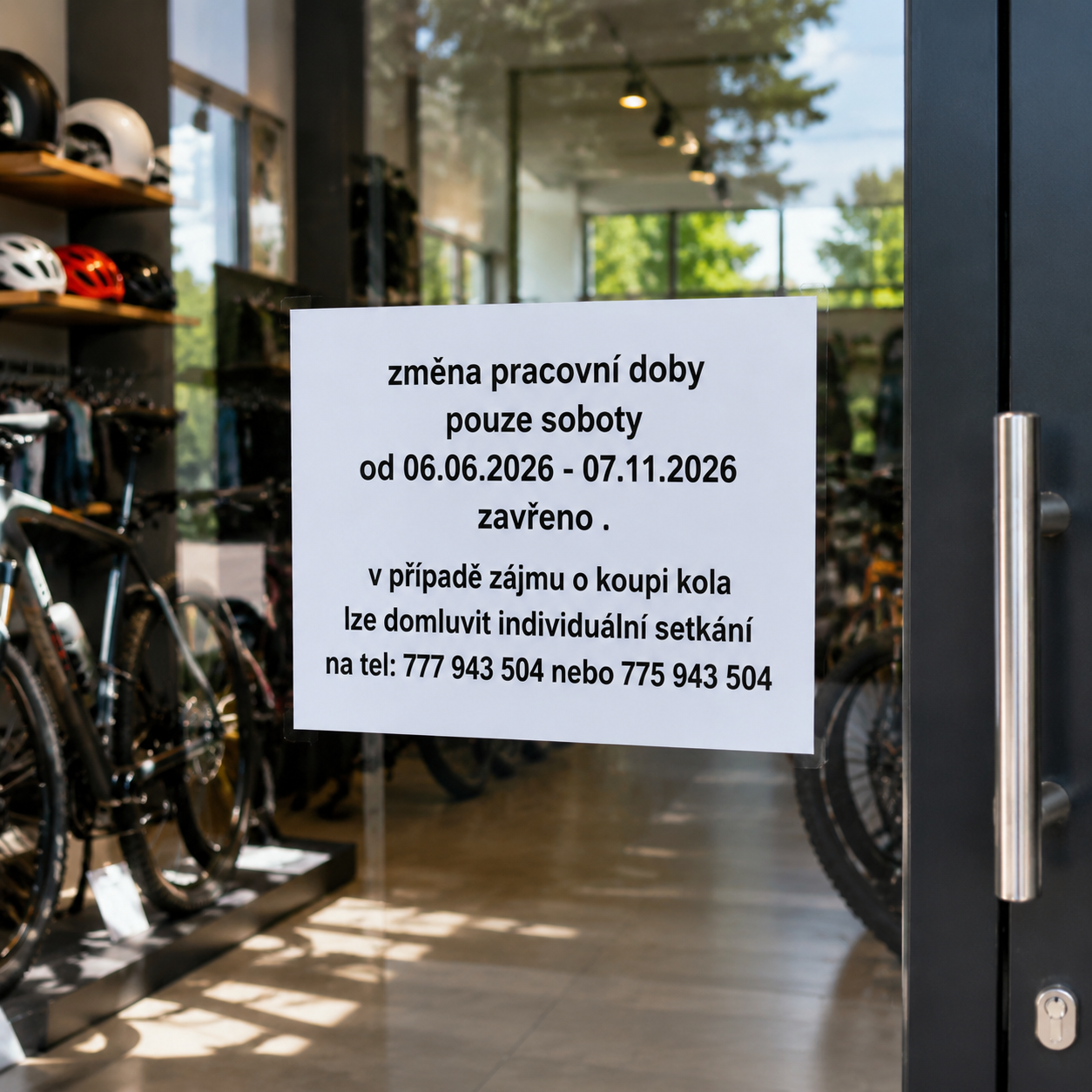ZMĚNA PRACOVNÍ DOBY O VÍKENDU