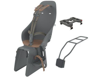 Zadní sedačka s adaptérem a nosičem na sedlovku Urban Iki SET - Bincho Black/Kurumi Brown