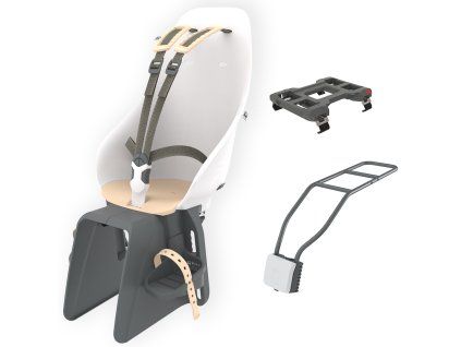 Zadní sedačka s adaptérem a nosičem na sedlovku Urban Iki SET - Shinju White/Kinako Beige