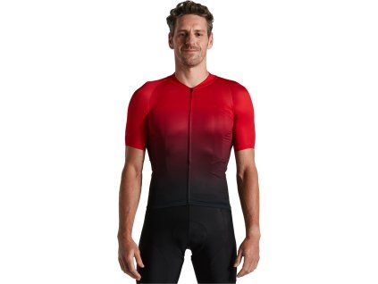 Specialized MEN'S SL AIR SHORT SLEEVE JERSEY - SAGAN COLLECTION: DECONSTRUCTIVISM - Red/Black Fade (Velikost XS)